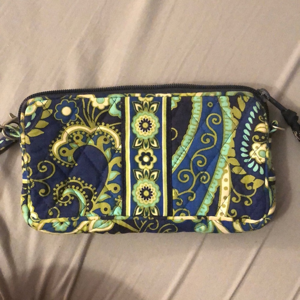 Vera Bradley Blue/Green Long Wristlet